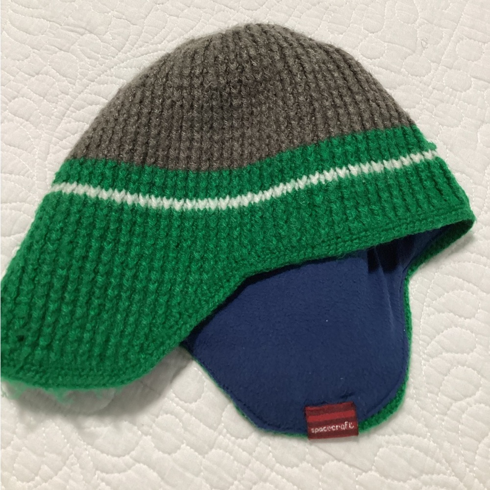 Accepting offers! Spacecraft Green and Gray Kids Winter Hat